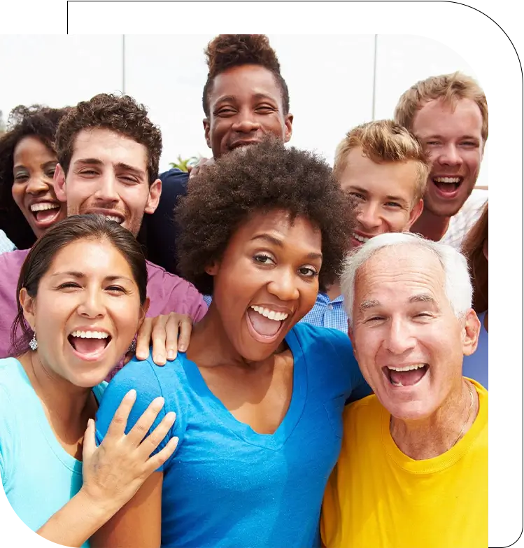 A group of people posing for the camera.